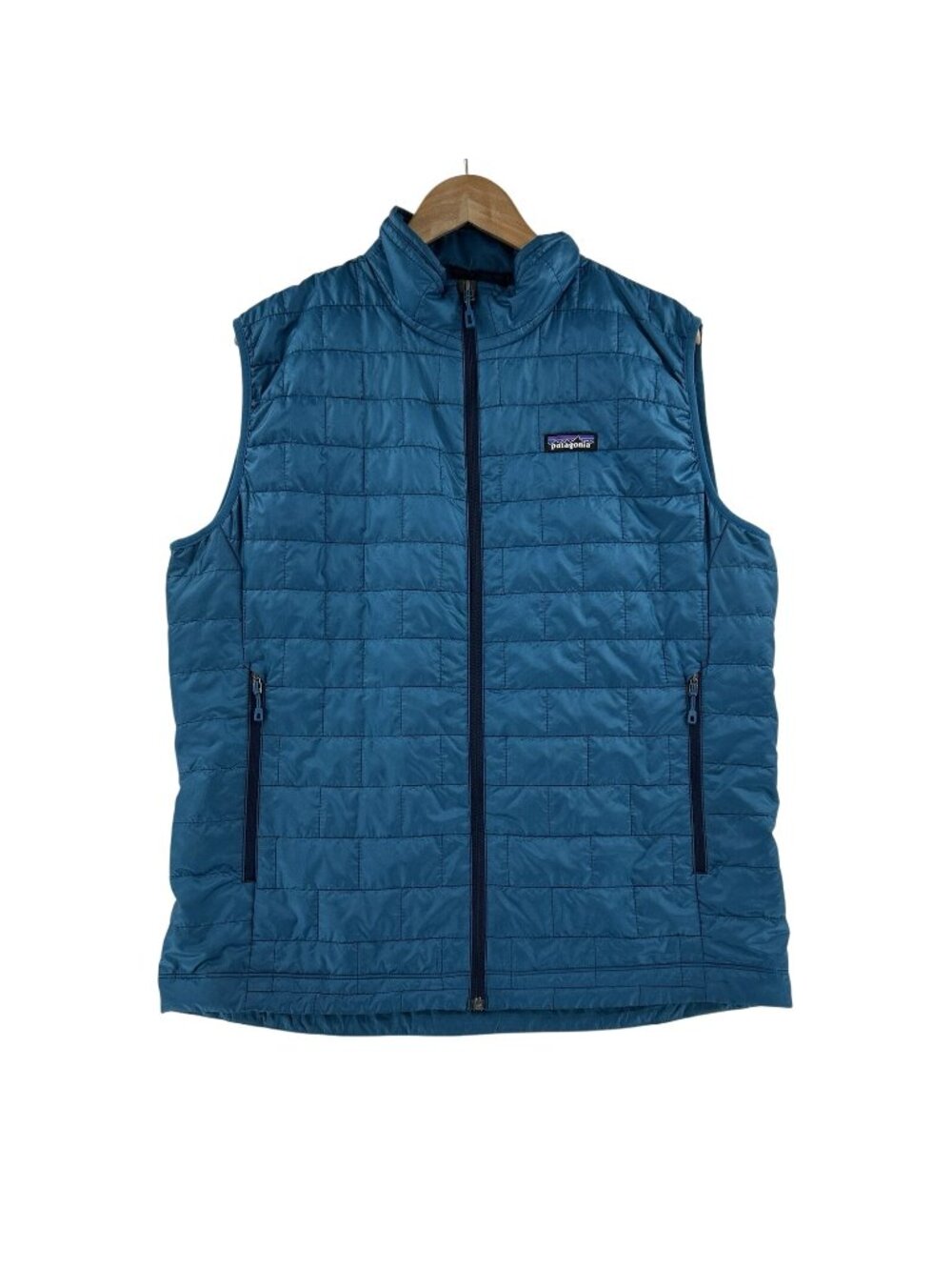 Patagonia Nano Puff Vest Quilted [BAIRD] Men's Large Blue Zip Up Outdoor Hiking